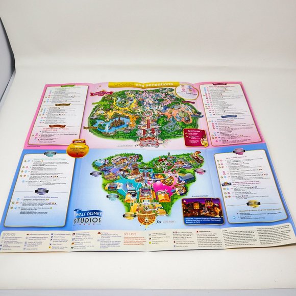 PARIS Disney EURO Disneyland Map EUROPE souvenir gift for Travel 2015 FRENCH - Picture 6 of 15